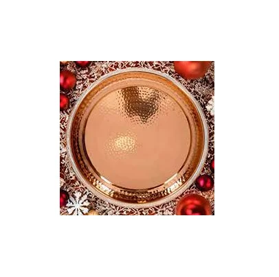 Copper Designer Charger Plates Custom Design Table Decor Dinnerware Plates Best Design Handmade Natural Craft Low Price