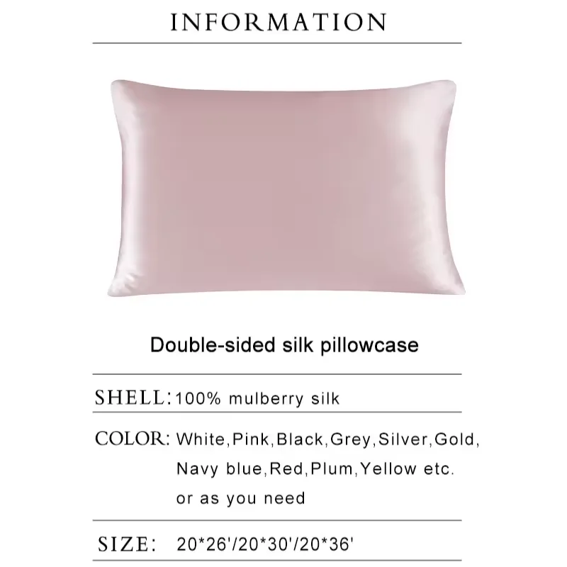 Custom LOGO Pure Silk Pillowcase 19 Momme 6A Grade Silk Pillowcase,Custom Gift Box 100% Mulberry Silk Pillow Case