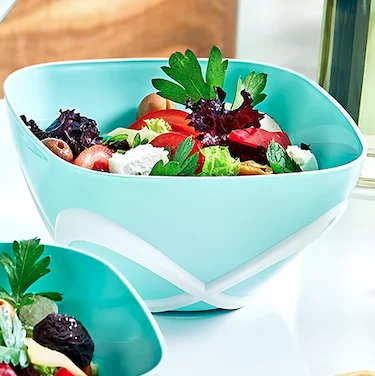 350ml Plastic Salad Serving Bowl with Unique Design Ideal for Healthy Meals Stackable Container Perfect for Kitchen and Dining