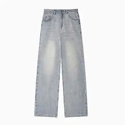 Oversized Baggy Straight Hip Hop Blue Wide Leg Pants Blue Jeans Pants Causal for Men