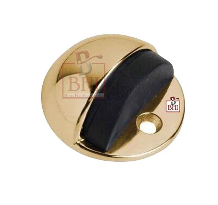 Brass Floor Mounted Oval Pedestal Door Stopper (50mm)