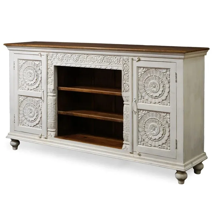 Wholesale High Quality Modern Luxury Living Room Cabinet Furniture Wooden Carved Storage Cabinet Sideboard With Doors & Shelves