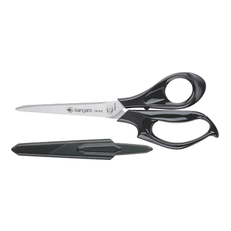 Black DIY Grade Cutting Scissors with Steel Handle Stainless Steel Blade Convenient Cap Facilities for Home Office & School Use