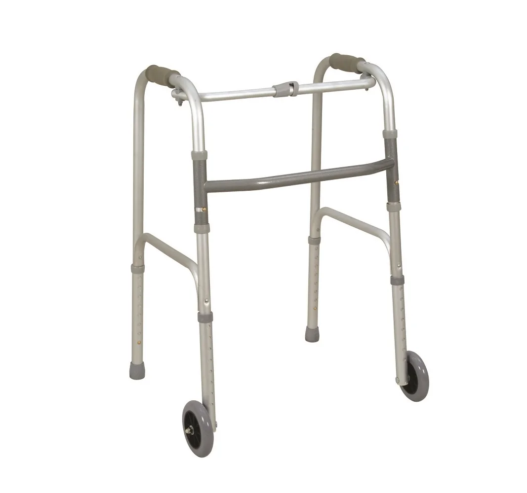 ONE BUTTON FOLDING WALKER WITH WHEELS FOR ADULT CE( ELDERLY walker,walking aid)