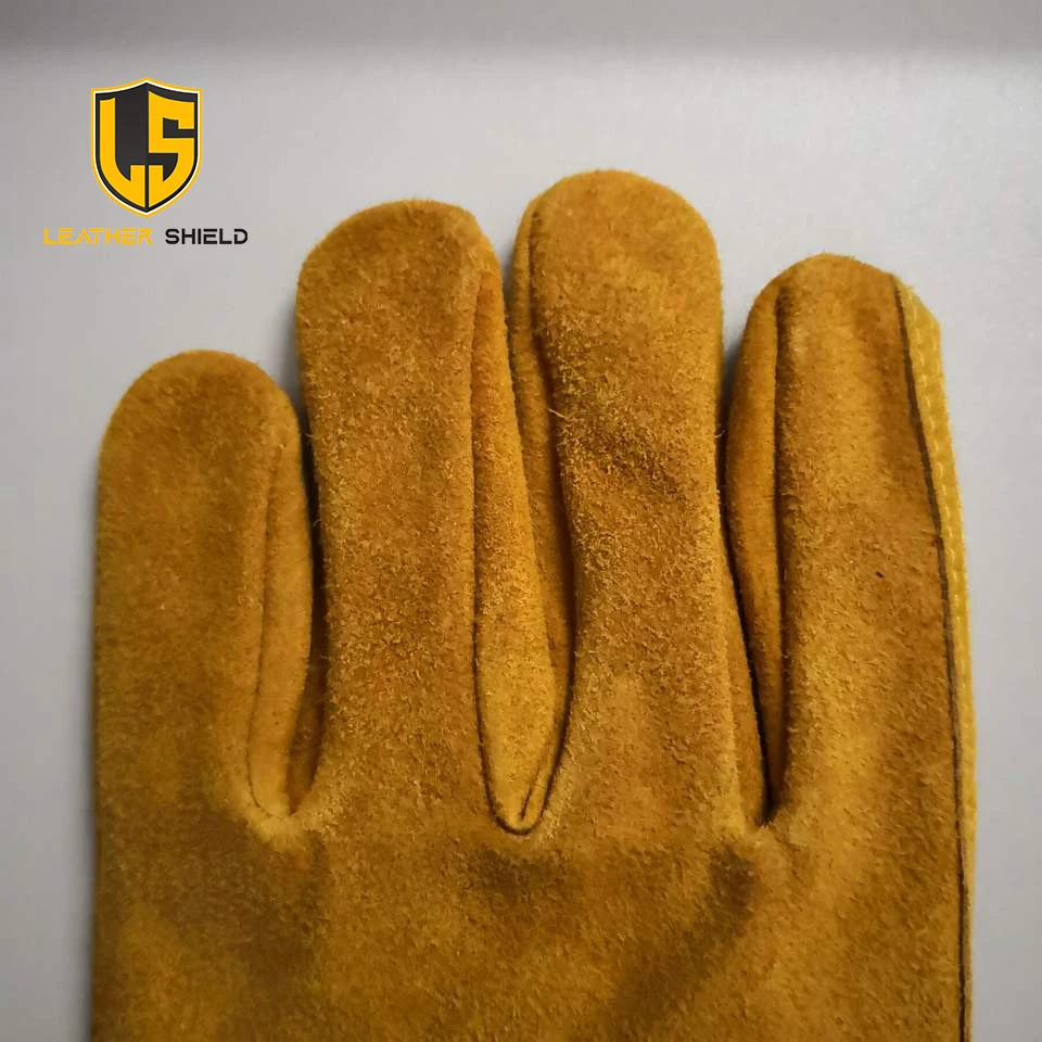 Competitive price full palm safety cow goat grain leather driver working gloves