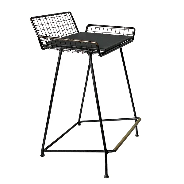 Designer Metal Cafe Lounge Chair Wire Chair Sets With Coffee Table Black Powder Coated Wire Metal Furniture at Cheap Price