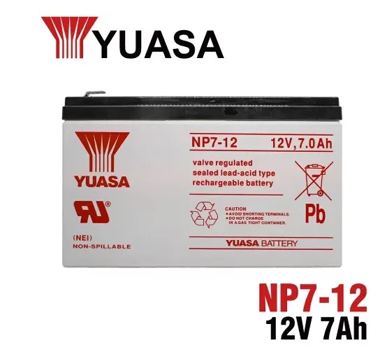 Container Delivery Only, MOQ 5000pcs Wholesale for Yuasa UPS Battery NP7-12, 12V 7Ah, Made in Taiwan, Sealed Lead-Acid MF Type