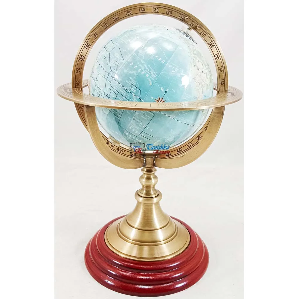 Antique Decorative World Globe Desktop Rotating World Globe Metal Crafts Nautical Authentic Home Decor Globe