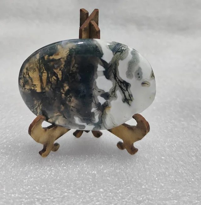 SOHA AGATE Natural Crystal Moss Agate Flat Palms stones Crystals Stones Moss Agate Palm Healing Crystal Palm Stone For Sale