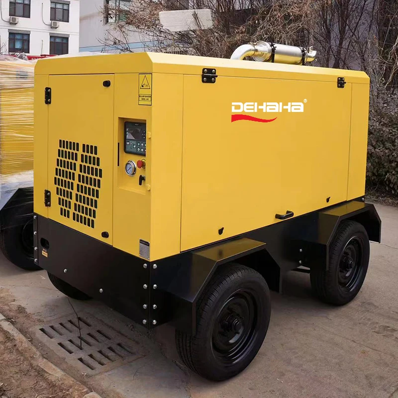 Industrial Heavy Duty Mobile Mining Diesel Portable Air Compressor 637 Cfm 18 Bar Engine Diesel Motor Yuchai Twin Engine