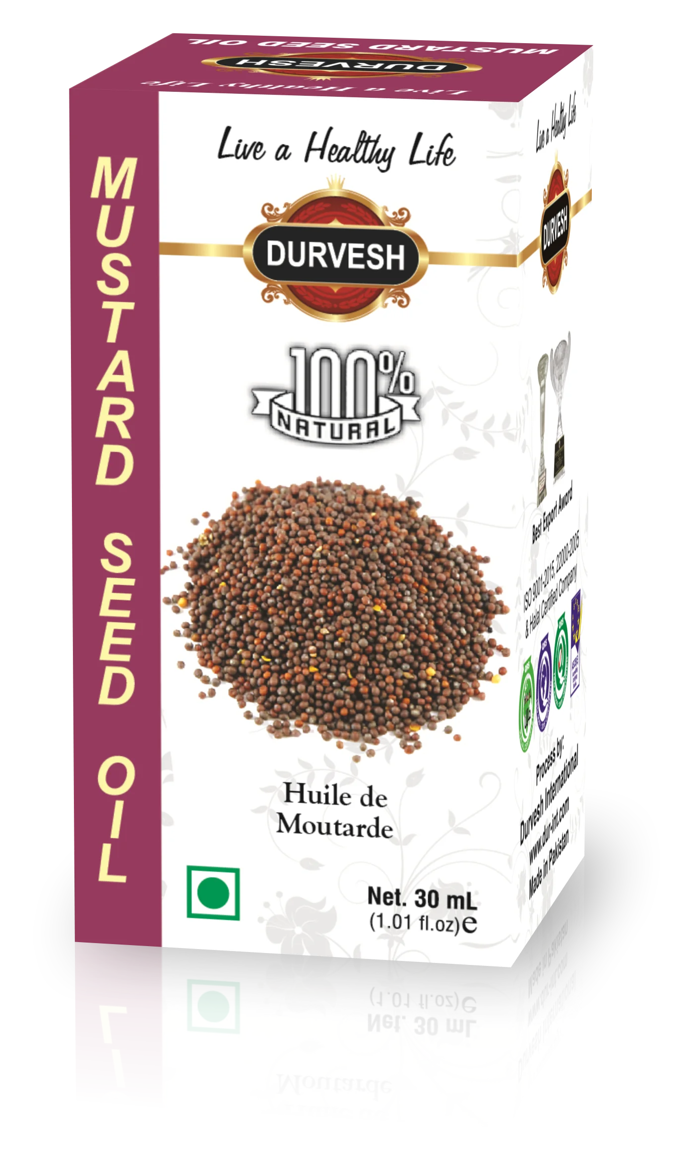 MUSTARD OIL / RAPESEED OIL 30ML PET BOTTLE & GLASS BOTTLE 100% PURE MUSTARD OIL FOR COOKING