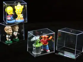 Small Acrylic display box for mini figurine, collectibles, model cars and perfume with sliding door