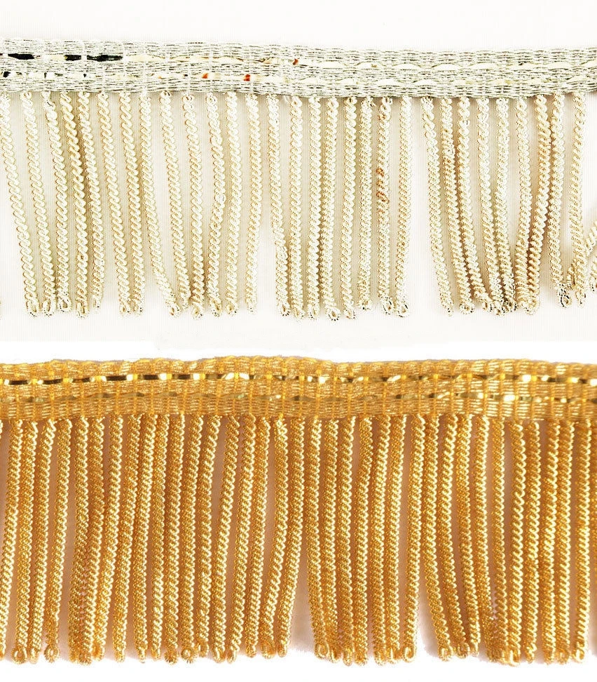 metallic tassel fringe gold bullion fringe silver metal fringes wholesale prices