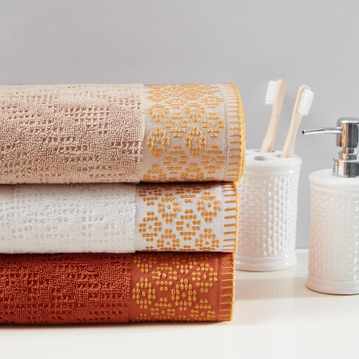 Cotton Terry Bath Towels Combed Cotton Soft Absorbent Pure Natural Sustainable Ecological