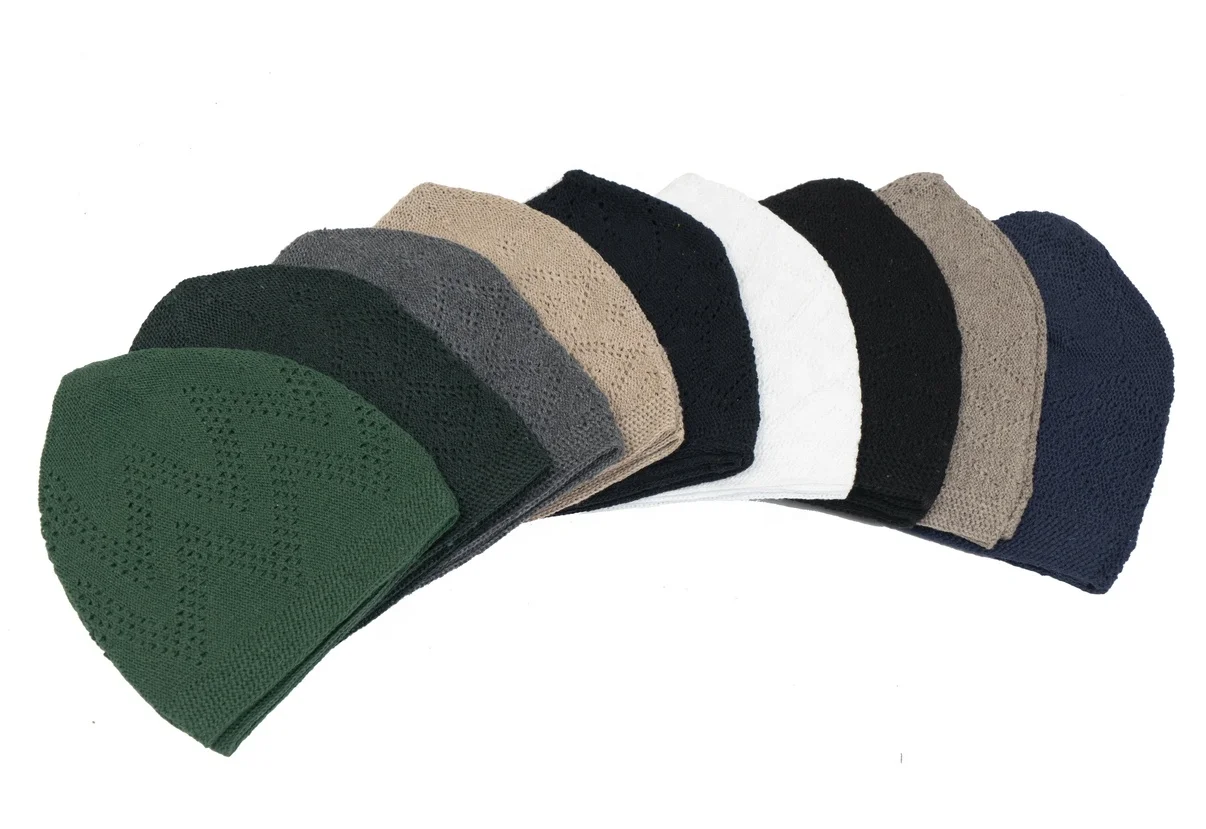 new hi selling muslim kufi hat for men sufiya cap / topi / beanie / namaz, prayer cap all colours