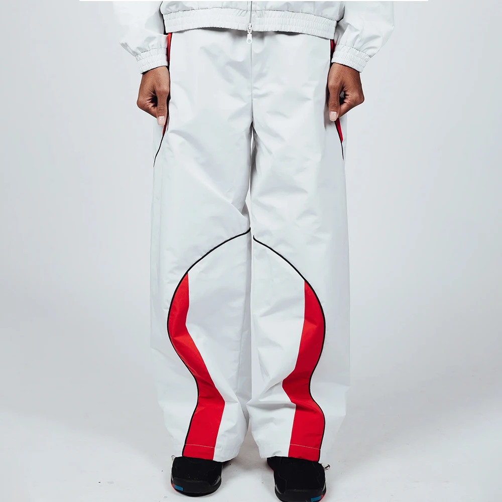 New fashion windbreaker sweatsuit set zip up jackets streetwear cut and sew 2 piece jogging nylon windbreaker tracksuit set