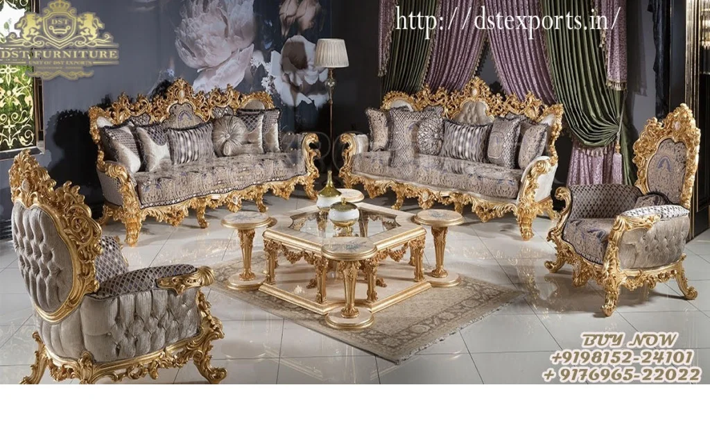 Give Your Living Room A Luxury Appearance with Premium Quality Teak Wood Sofa Sets Offered by DST Home Furniture