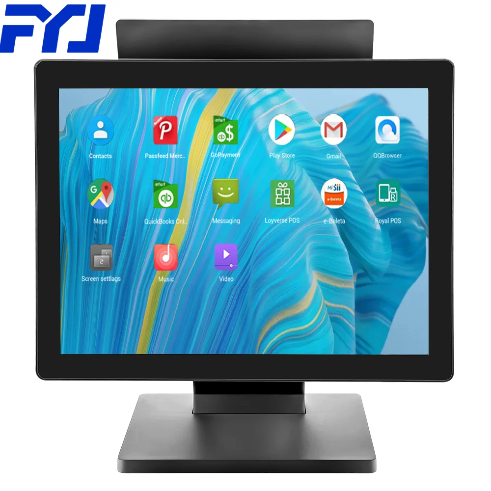 FYJ F2-5 15 Inch Capacitive Dual Touch Screen  Pos terminal All In One Cash Register Pos For Hotel Supermarket Retail Business