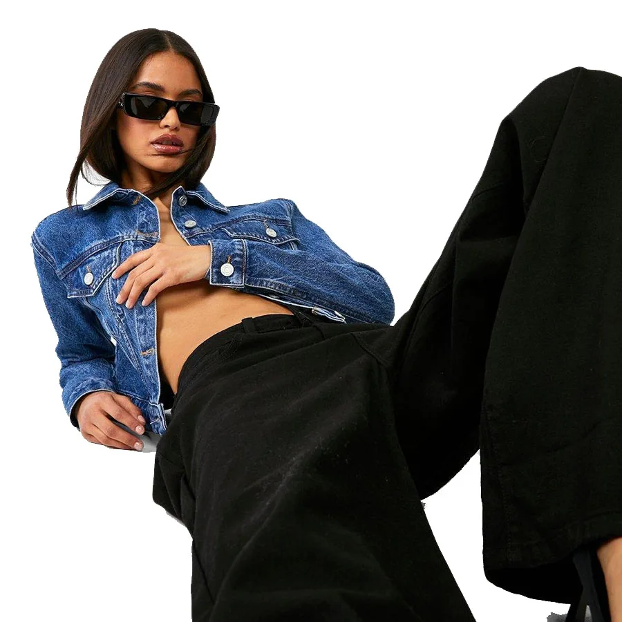 Women Hip Hop Style Most Fashionable Black Wide Flare Leg Washed Denim Pants For Stylish Uses In Wholesale Rates