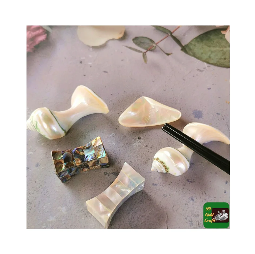 Cheap Price Mother Of Pearl Seashell Chopstick Rest Turbo Shell Knife Rest Also For Cigar Rest Best Selling Restaurant And Hotel