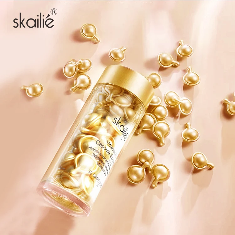 Wholesale Private Label Face Care Portable Whitening Anti-Aging Skin Care Hyaluronic Acid Vitamin C Serum Capsules