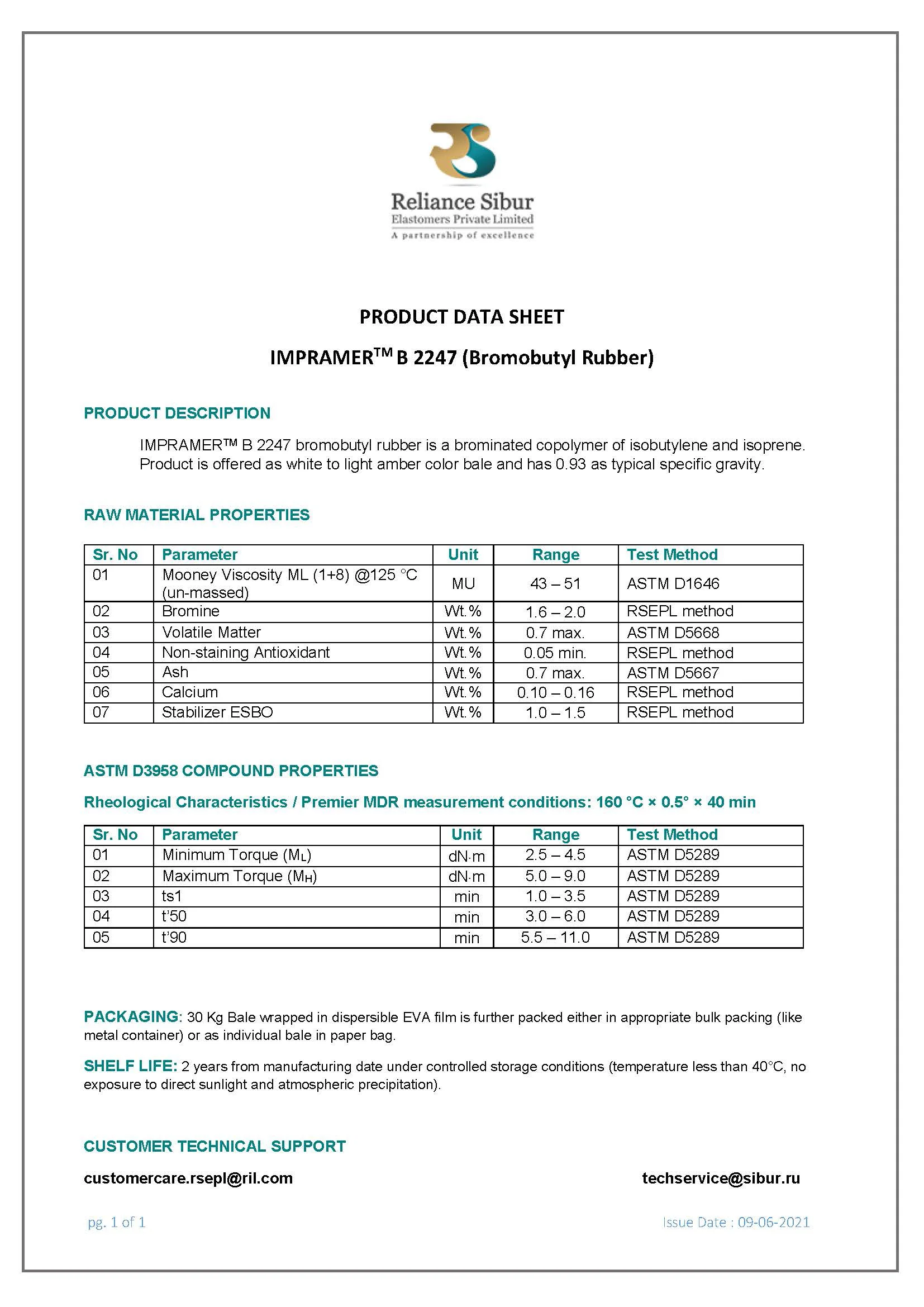Bromobutyl Rubber IMPRAMER B 2247 metal container 1.08 healthcare experiment technology wholesale price