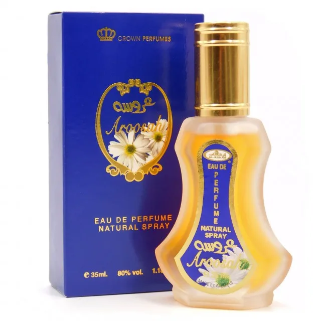 Eau de Perfume AROOSAH by Al REHAB 35ML Arabic Man Oud Attar Oriental Dubai Arabic Halal perfumes