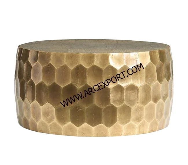 Hammered Gold Plated Metal Center Table Luxury Fancy Decorating Handmade Large Size Metal Home and Events Center Table In India