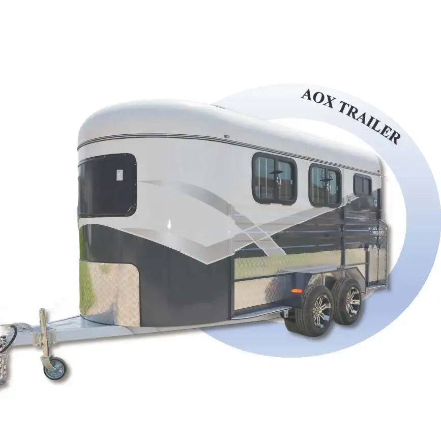2024 Latest Models 2-Horse Angle Loading Horse Float Horse Trailer With Kitchen On Sale Now! 2HAL-D