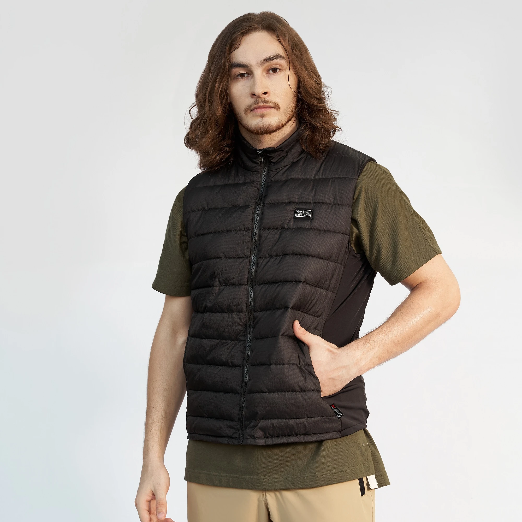 Жилет с подогревом 10 Вт и аккумулятором, легкий ветрозащитный жилет из полиэфирной ткани и изоляционной набивки, Электрический жилет