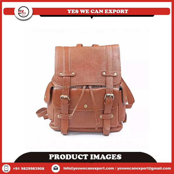 Best Selling Products Stylish Genuine Leather Laptop Backpack School Backpack Bag For Sale At Best Price