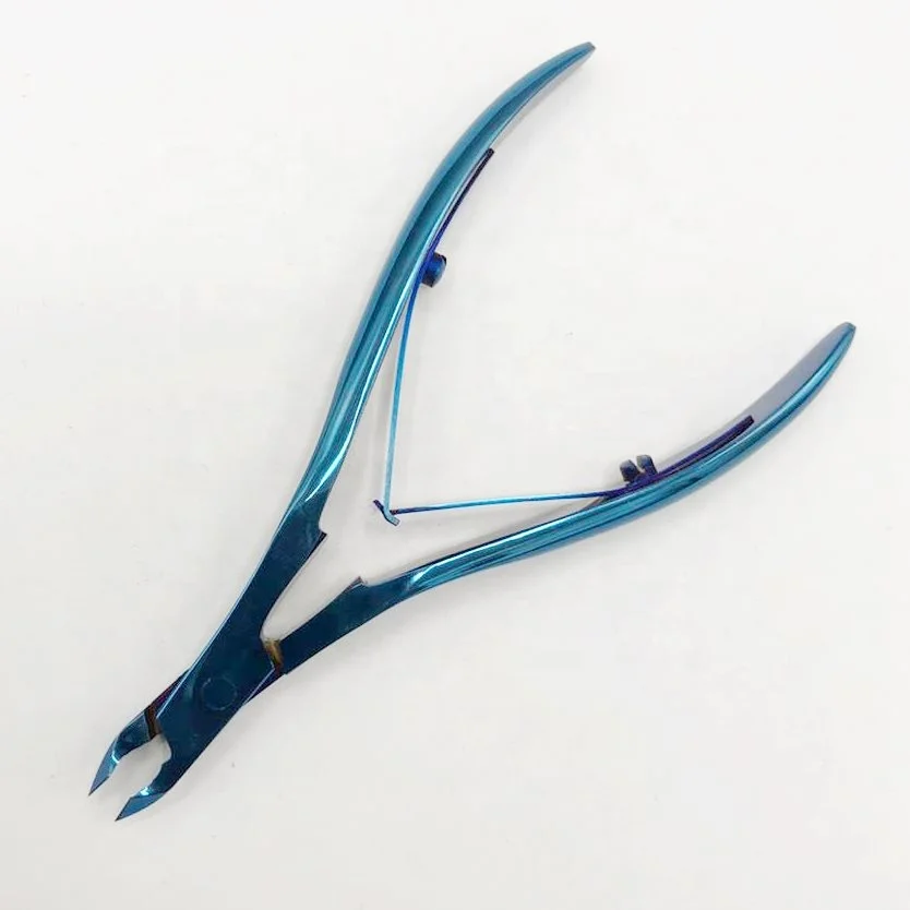 Blue Nail Clippers Professional Wholesale High Grade Stainless Steel Toenails Cuticle Nipper Cuticle Clipper For Figure