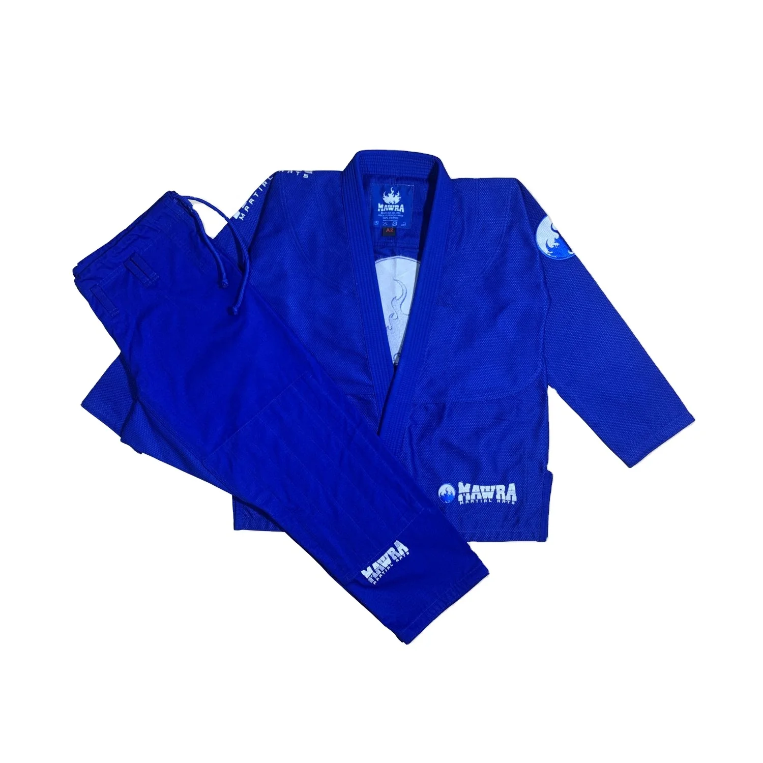 Customize Blue Jiu Jitsu GI BJJ Uniform Pearl Weave 100% Cotton 350Gsm 450Gsm 550Gsm
