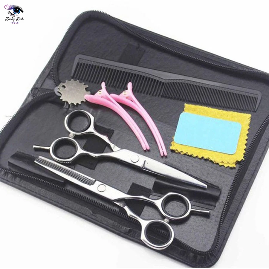 Hairdressing Scissors Set kit Package Includes Barber salon scissor thinning scissors Razor & beauty Barber Kit