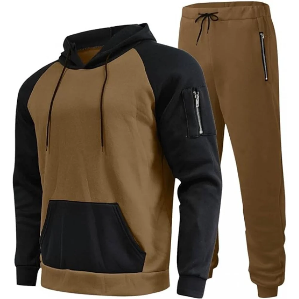 Multicolor High Quality 100% Cotton Heavy GSM Breathable Comfortable Winter Season 2 Pieces Custom Logo Men Tracksuit