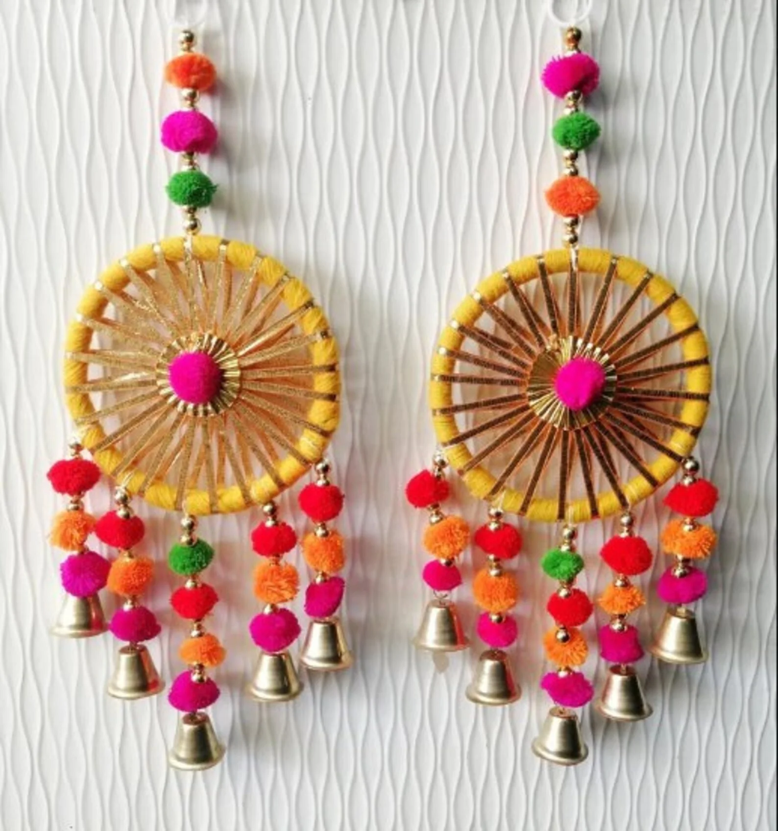 Handmade Gota Lace Pompom Celling Decoration Dream Catchers Wall Hanging Dream Catchers Outdoor Hanging