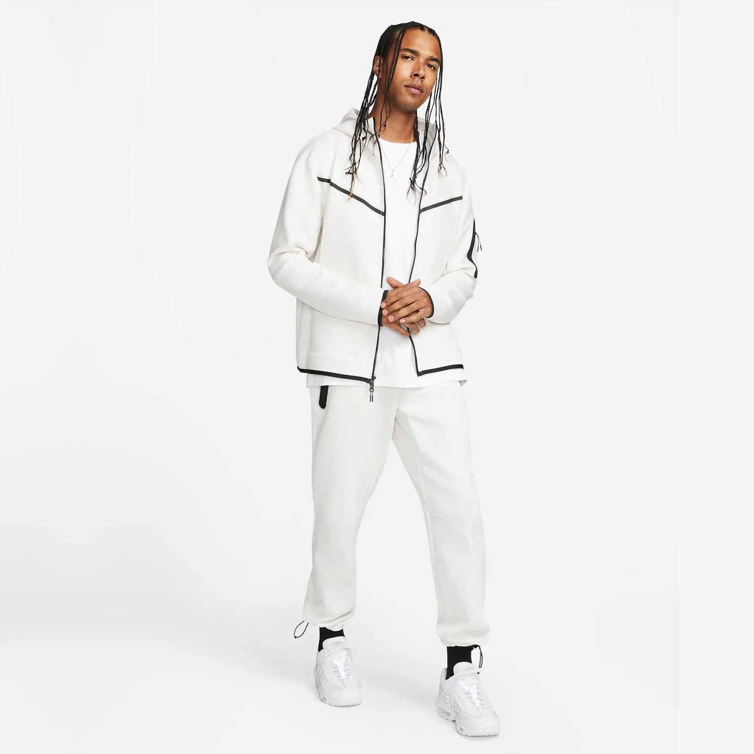 Custom Brand Logo Design 66% Cotton 34% Polyester Off OP White Warmth Standard Fit Sportswear Tech Fleece Tracksuit