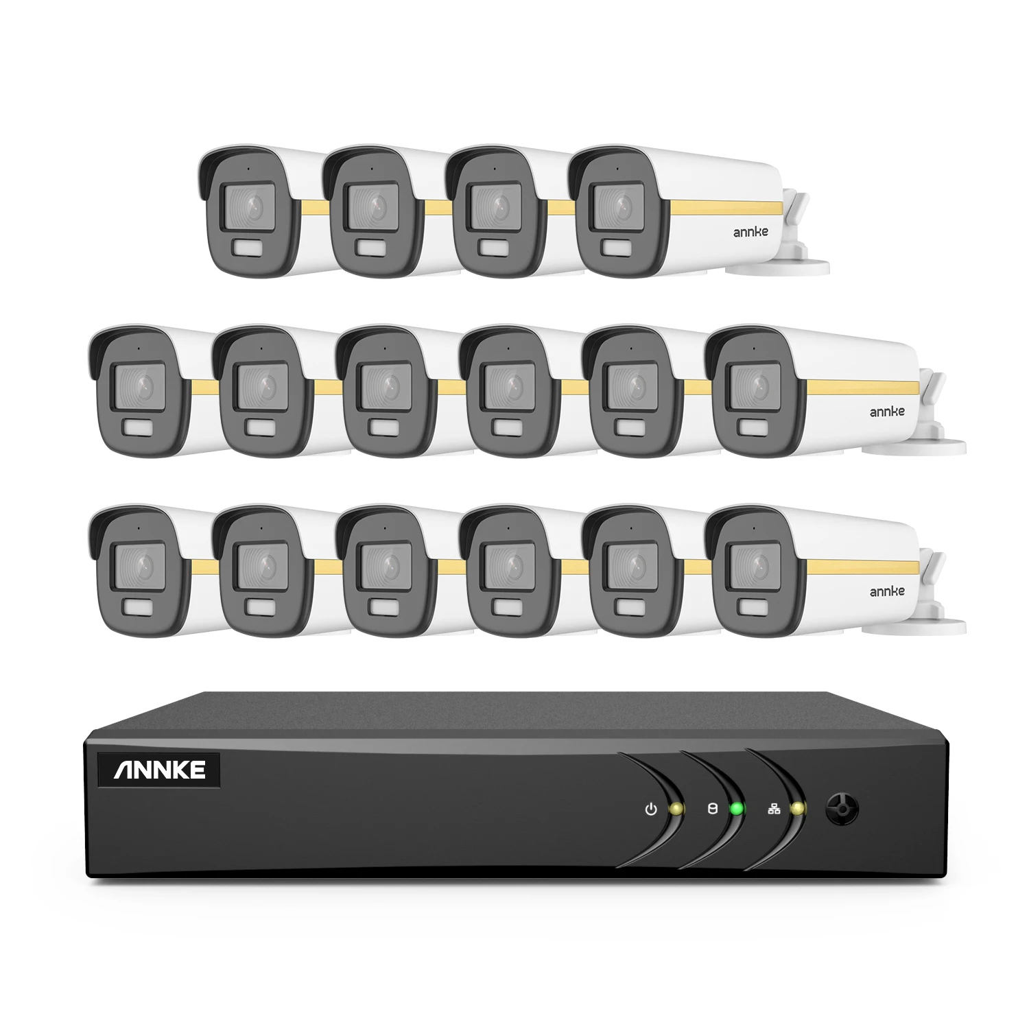 Встроенный микрофон ANNKE 2MP аналоговый TVI ColorVu с фиксированной пулей камера видеонаблюдения ночного видения 40 м 16-канальным 5-мегапиксельным цифровым видеорегистратором
