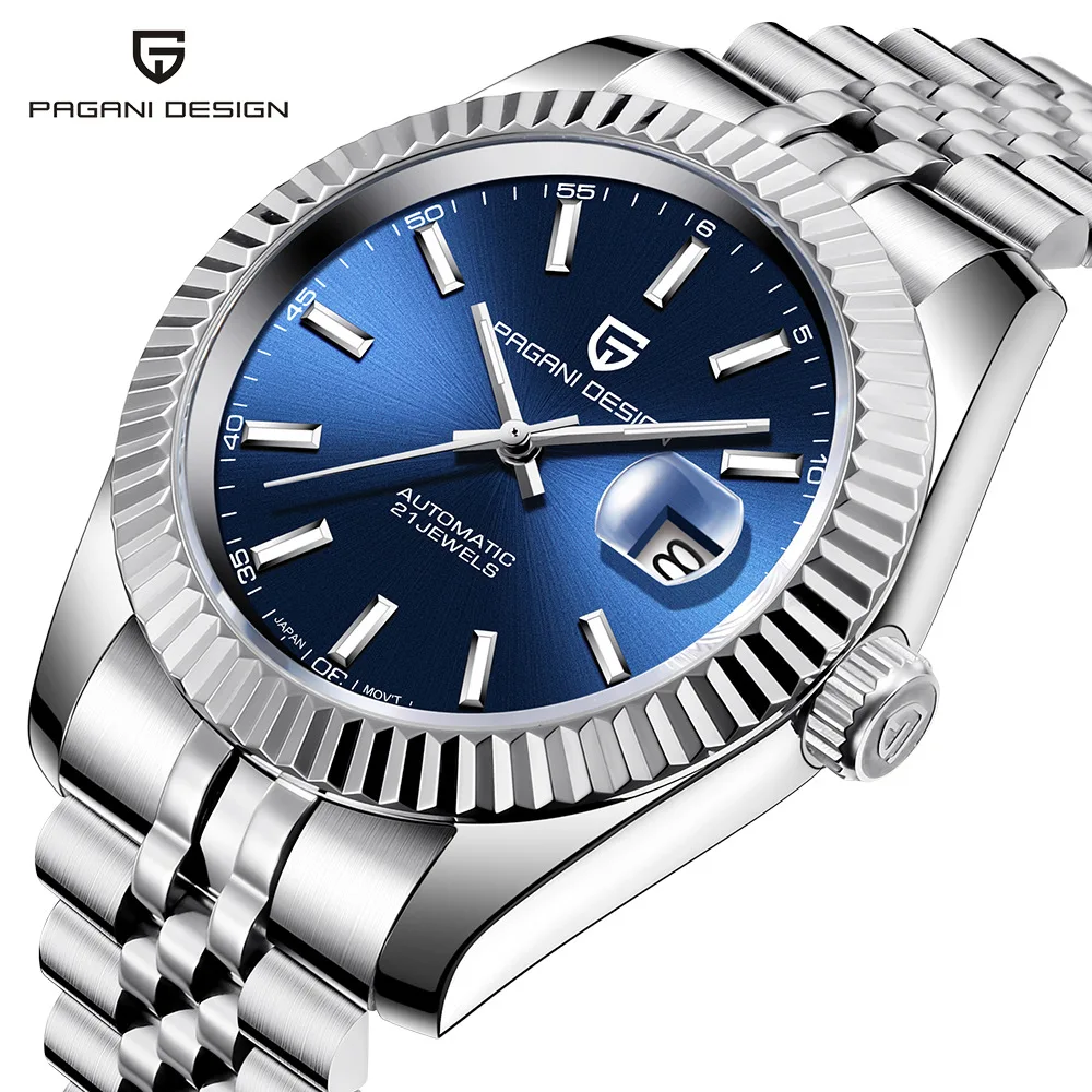Pagani Design PD-1645 New Mechanical Men Wrist Watch Automatic Retro Watches Men Waterproof Black Full-Steel Watch Clock