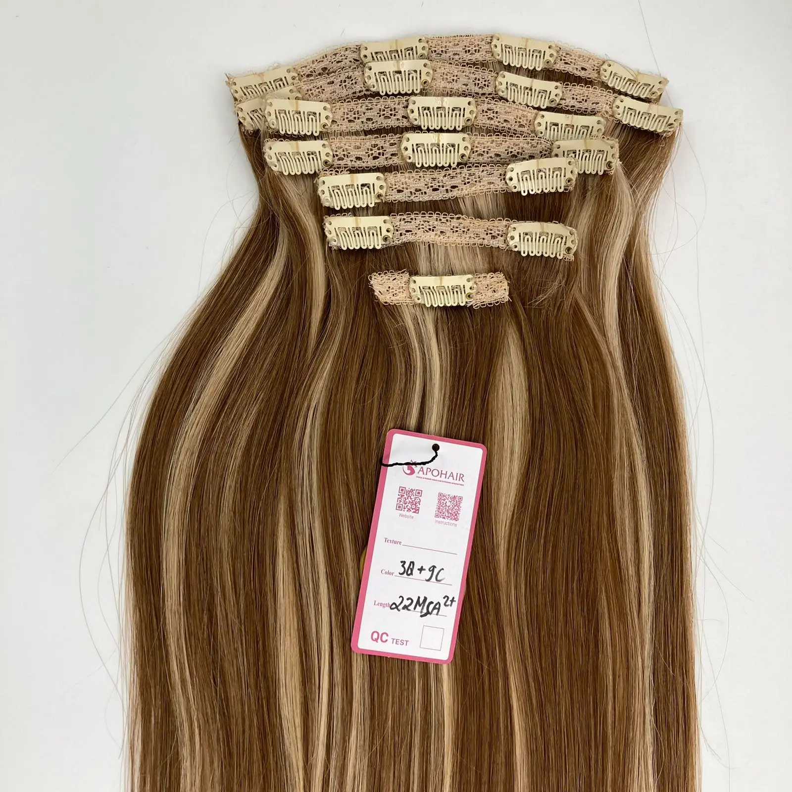 Wholesale Supplier Mix Piano Color Clip-in Human Hair Extensions Straight  clip in human natural hair