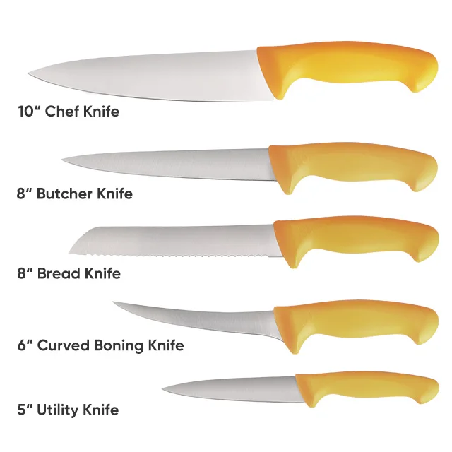 TUOBITUO PP TPR Handle German 1.4116 Steel Professional Bread Butchers Boning Utility Chef Kitchen Knives Knife Sets