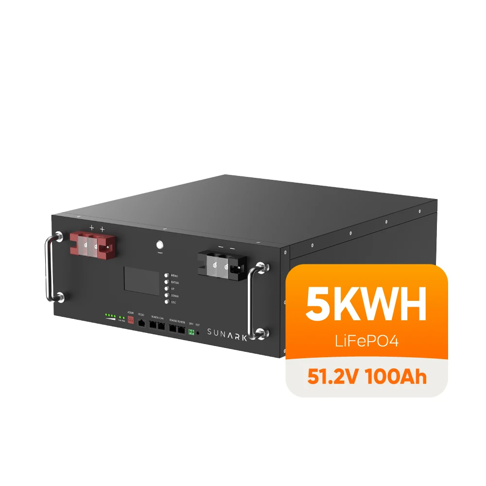 Sunark Free Shipping Wholesale Price Lithium Ion Battery 5Kwh 51.2V 100Ah Rack Mounted Lifepo4 Battery For Solar