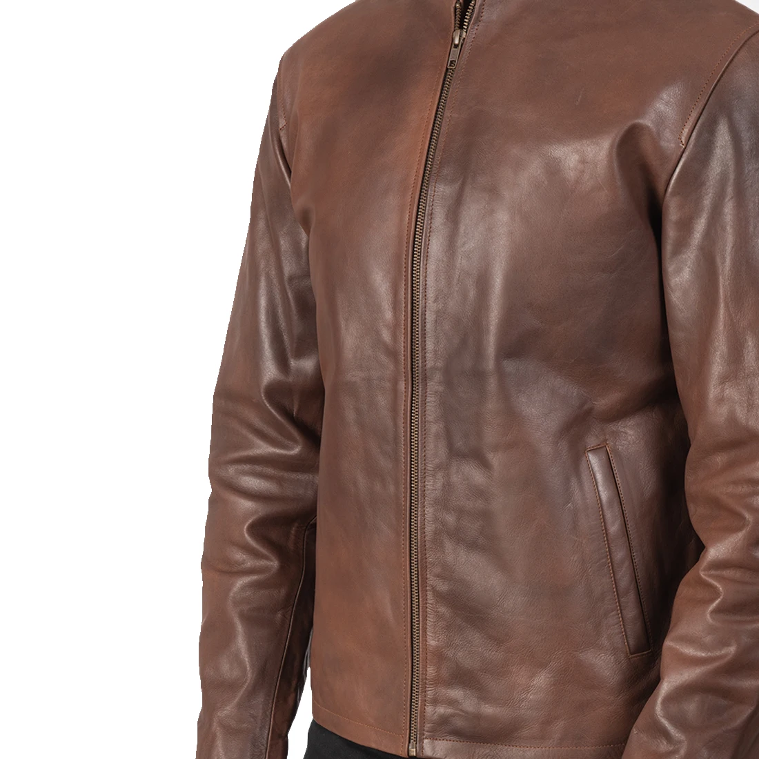 Leather Jackets Hot Selling Men Customize Embroidery Design Top Quality Leather Coat