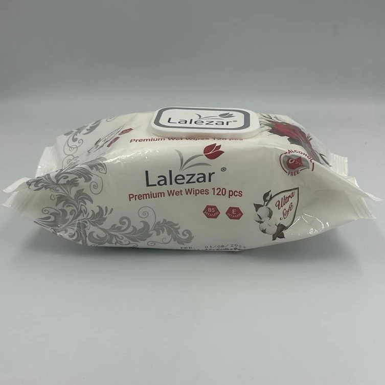 Высококачественные влажные салфетки OEM Lalezar, розовые салфетки премиум класса, влажные салфетки с пластиковой крышкой, 120 шт., турецкие изделия высокого качества