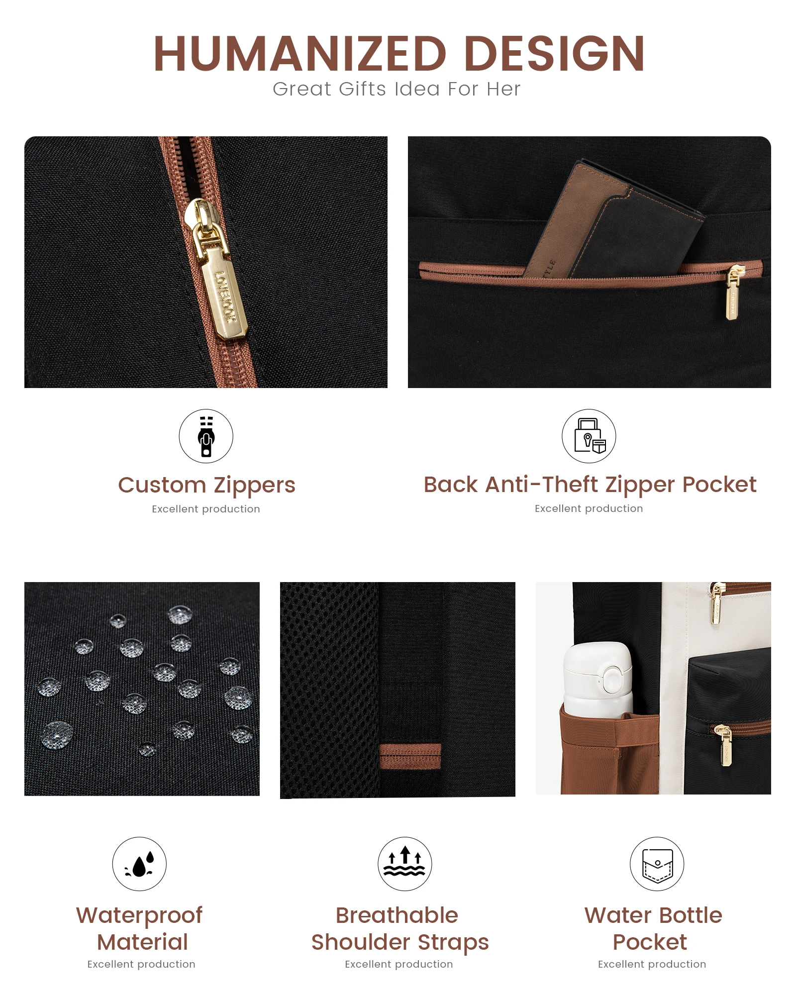 LOVEVOOK 2024 New Style Laptop Bag with USB Port Work Tote Bag Convertible Daypack Business Travel Laptop Backpack for Women