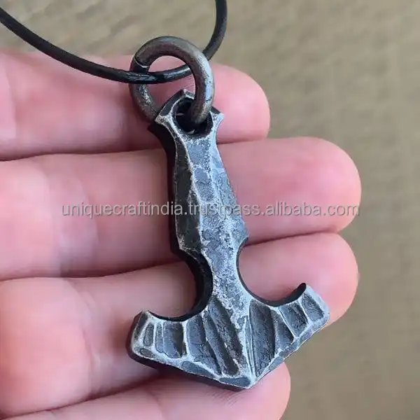 Custom Handmade Hammered Mjolnir Necklace Antique Stainless Steel Jewelry Nordic Viking Thor Hammer Necklace