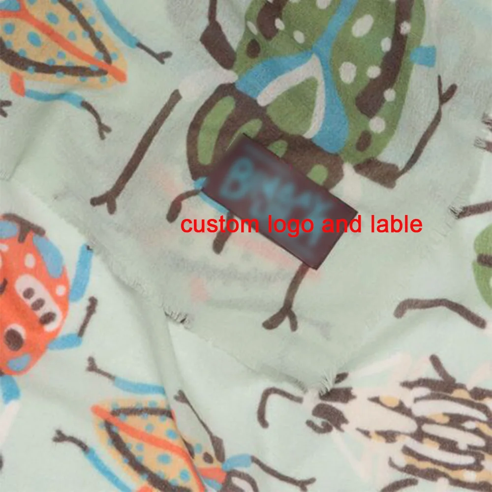 Custom Logo Printed 100 Wool Scarf Bondage With Tassel Scarf Cashmere Wool Shawls For Women