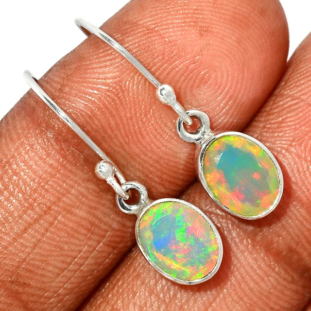 Silver 925 Original Total 2.6 ct Round Emerals Cut Diamond Test Past A Color Opal Wedding Drop Earrings Fine Jewelry