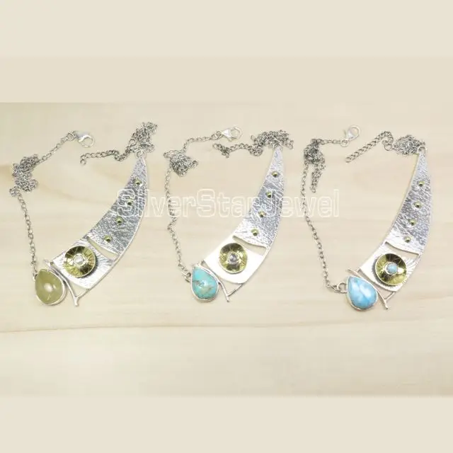 SilverStarJewel Sterling Silver Real Gemstone Jewellery Shop Necklaces Fashion Jewelry Online Non Tarnish Wholesale By Gram