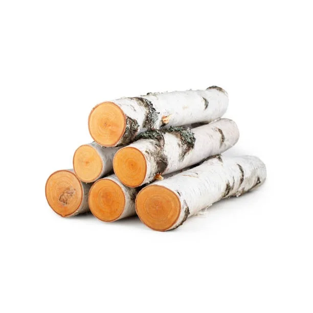 Березовые бревна-свежесрезанные и окоренные для изготовления мебели